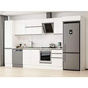 Alvinka 385x222 Cm High Gloss Mutfak Dolabı Beyaz Beyaz Mbb-e90b45s50-2 Beyaz