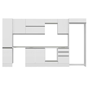Alvinka 385x222 Cm High Gloss Mutfak Dolabı Beyaz Beyaz Mbb-e90b45s50-2