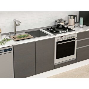 Alvinka 295x210 Cm High Gloss Mutfak Dolabı Beyaz Antrasıt Mb-e80b45s50-3 Antrasit