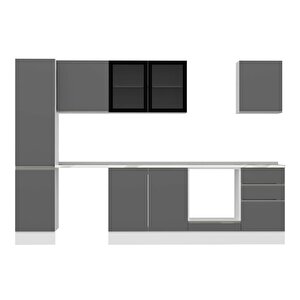Alvinka 295x210 Cm High Gloss Mutfak Dolabı Beyaz Antrasıt Mb-e80b45s50-3