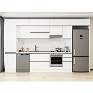 Alvinka 380x240 Cm High Gloss Mdf Mutfak Dolabı Beyaz Beyaz Mbb-e90b50s40-1 Beyaz