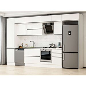Alvinka 380x240 Cm High Gloss Mdf Mutfak Dolabı Beyaz Beyaz Mbb-e80b50s50-2 Beyaz