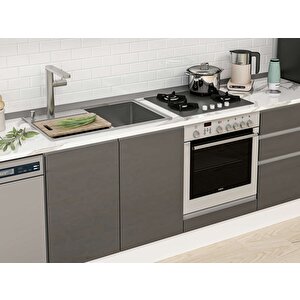Alvinka 315x210 Cm High Gloss Mutfak Dolabı Beyaz Antrasıt Mb-e90b45s60-1 Antrasit