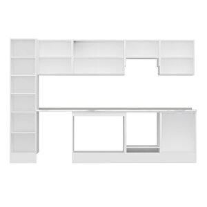 Alvinka 315x210 Cm High Gloss Mutfak Dolabı Beyaz Antrasıt Mb-e90b45s60-1