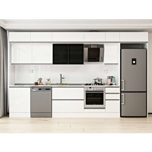 Alvinka 390x240 Cm High Gloss Mdf Mutfak Dolabı Beyaz Beyaz Mb-e90s60s40-3 Beyaz