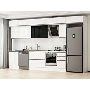 Alvinka 390x240 Cm High Gloss Mdf Mutfak Dolabı Beyaz Beyaz Mb-e90s60s40-3 Beyaz