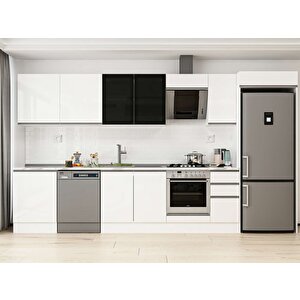 Alvinka 390x222 Cm High Gloss Mutfak Dolabı Beyaz Beyaz Mb-e90s60s40-3 Beyaz