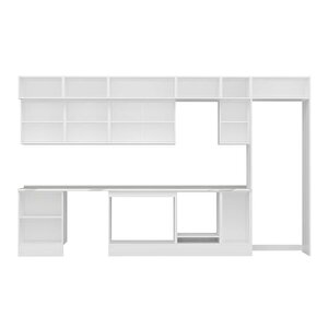 Alvinka 390x240 Cm High Gloss Mdf Mutfak Dolabı Beyaz Antrasıt Mb-e90s60s40-3