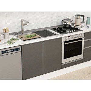 Alvinka 400x222 Cm High Gloss Mdf Mutfak Dolabı Beyaz Antrasıt Mbb-e90b60s50-2 Antrasit