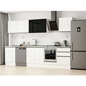 Alvinka 330x210 Cm High Gloss Mutfak Dolabı Beyaz Beyaz M-e90s60s60-3 Beyaz
