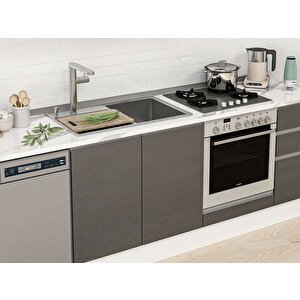Alvinka 390x222 Cm High Gloss Mutfak Dolabı Beyaz Antrasıt Mb-e90s60s40-3 Antrasit