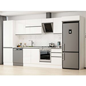 Alvinka 400x222 Cm High Gloss Mdf Mutfak Dolabı Beyaz Beyaz Mbb-e90b60s50-2 Beyaz