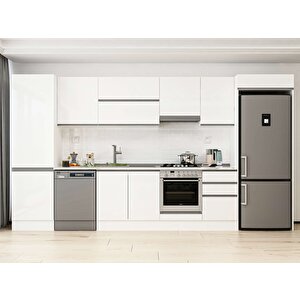 Alvinka 400x222 Cm High Gloss Mdf Mutfak Dolabı Beyaz Beyaz Mbb-e90b60s50-1 Beyaz