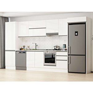 Alvinka 400x222 Cm High Gloss Mdf Mutfak Dolabı Beyaz Beyaz Mbb-e90b60s50-1 Beyaz
