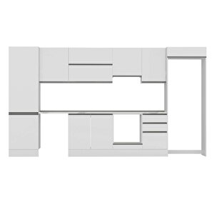 Alvinka 400x222 Cm High Gloss Mdf Mutfak Dolabı Beyaz Beyaz Mbb-e90b60s50-1