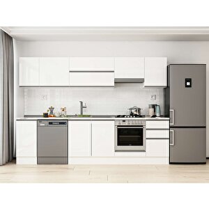 Alvinka 285x210 Cm High Gloss Mdf Mutfak Dolabı Beyaz Beyaz M-e80s40s45-1 Beyaz