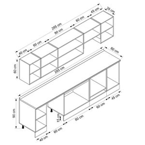 Alvinka 285x210 Cm High Gloss Mdf Mutfak Dolabı Beyaz Beyaz M-e80s40s45-1