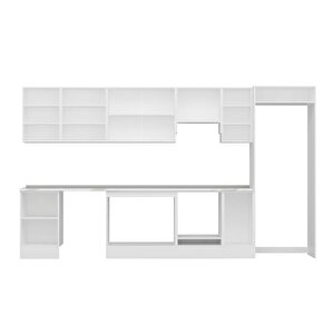 Alvinka 370x222 Cm High Gloss Mdf Mutfak Dolabı Beyaz Beyaz Mb-e80s50s40-1