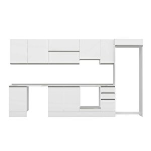 Alvinka 370x222 Cm High Gloss Mdf Mutfak Dolabı Beyaz Beyaz Mb-e80s50s40-1
