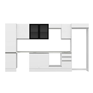 Alvinka 375x222 Cm High Gloss Mdf Mutfak Dolabı Beyaz Beyaz Mbb-e80b50s45-3