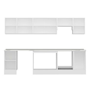 Alvinka 290x210 Cm High Gloss Mdf Mutfak Dolabı Beyaz Antrasıt M-e80s45s45-1