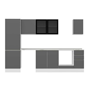 Alvinka 310x210 Cm High Gloss Mutfak Dolabı Beyaz Antrasıt Mb-e90b60s40-3