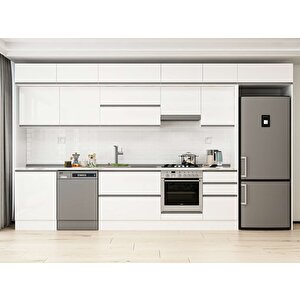 Alvinka 390x240 Cm High Gloss Mdf Mutfak Dolabı Beyaz Beyaz Mb-e80s60s50-1 Beyaz