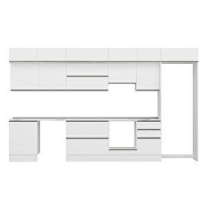 Alvinka 390x240 Cm High Gloss Mdf Mutfak Dolabı Beyaz Beyaz Mb-e80s60s50-1