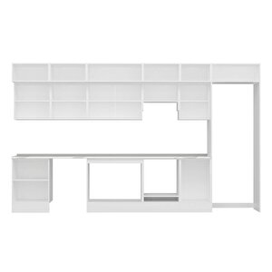 Alvinka 390x240 Cm High Gloss Mdf Mutfak Dolabı Beyaz Antrasıt Mb-e80s60s50-1