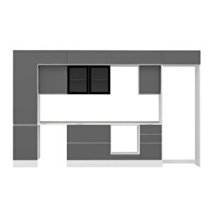 Alvinka 385x240 Cm High Gloss Mutfak Dolabı Beyaz Antrasıt Mbb-e90b50s45-3