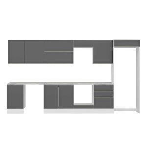 Alvinka 400x222 Cm High Gloss Mdf Mutfak Dolabı Beyaz Antrasıt Mb-e90s50s60-2