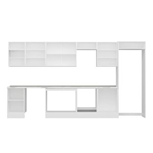 Alvinka 400x222 Cm High Gloss Mdf Mutfak Dolabı Beyaz Antrasıt Mb-e90s50s60-2
