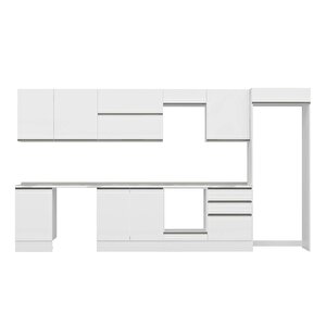 Alvinka 400x222 Cm High Gloss Mdf Mutfak Dolabı Beyaz Antrasıt Mb-e90s50s60-2