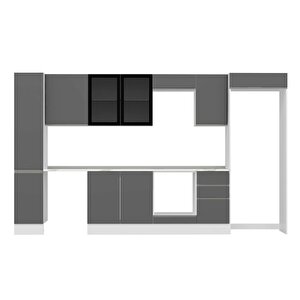 Alvinka 375x222 Cm High Gloss Mutfak Dolabı Beyaz Antrasıt Mbb-e90b40s45-3