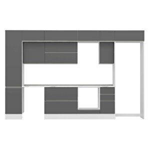 Alvinka 365x240 Cm High Gloss Mutfak Dolabı Beyaz Antrasıt Mbb-e80b45s40-2