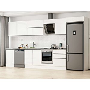 400x222 Cm High Gloss Mdf Mutfak Dolabı Beyaz Beyaz Mb-e90s50s60-2 Beyaz