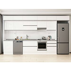 410x240 Cm High Gloss Mdf Mutfak Dolabı Beyaz Beyaz Mb-e90s60s60-1 Beyaz