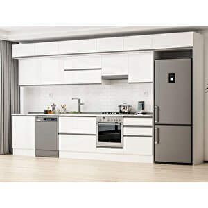 410x240 Cm High Gloss Mdf Mutfak Dolabı Beyaz Beyaz Mb-e90s60s60-1 Beyaz