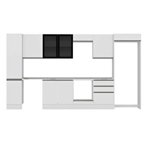 Alvinka 395x222 Cm High Gloss Mutfak Dolabı Beyaz Beyaz Mbb-e90b45s60-3