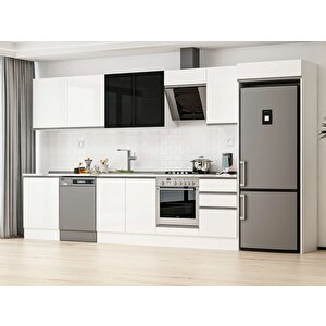 Alvinka 400x222 Cm High Gloss Mutfak Dolabı Beyaz Beyaz Mb-e90s60s50-3 Beyaz