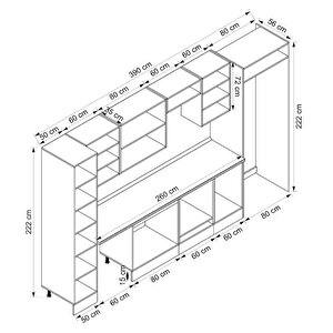 Alvinka 390x222 Cm High Gloss Mdf Mutfak Dolabı Beyaz Beyaz Mbb-e80b50s60-2