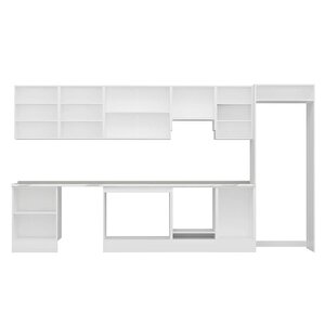 Alvinka 390x222 Cm High Gloss Mutfak Dolabı Beyaz Antrasıt Mb-e80s60s50-1