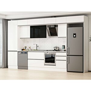 Alvinka 390x240 Cm High Gloss Mutfak Dolabı Beyaz Beyaz Mbb-e80b60s50-3 Beyaz
