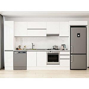 Alvinka 375x222 Cm High Gloss Mdf Mutfak Dolabı Beyaz Beyaz Mbb-e90b40s45-1 Beyaz