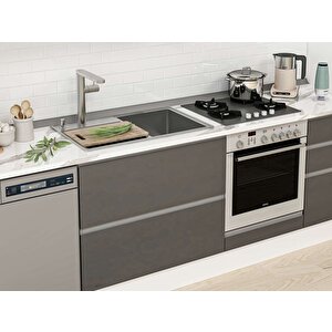 Alvinka 390x240 Cm High Gloss Mutfak Dolabı Beyaz Antrasıt Mbb-e80b60s50-3 Antrasit