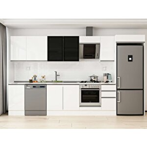 Alvinka 365x222 Cm High Gloss Mdf Mutfak Dolabı Beyaz Beyaz Mb-e80s45s40-3 Beyaz