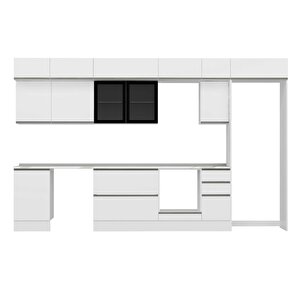 Alvinka 380x240 Cm High Gloss Mutfak Dolabı Beyaz Beyaz Mb-e90s50s40-3