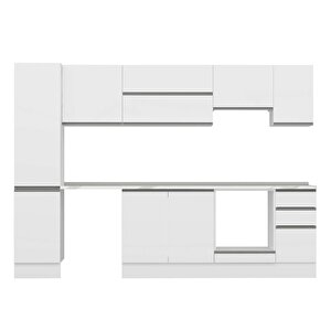 Alvinka 285x210 Cm High Gloss Mdf Mutfak Dolabı Beyaz Beyaz Mb-e80b45s40-1