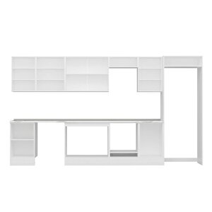 Alvinka 380x222 Cm High Gloss Mdf Mutfak Dolabı Beyaz Antrasıt Mb-e80s50s50-2