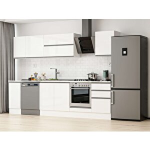 Alvinka 290x210 Cm High Gloss Mutfak Dolabı Beyaz Beyaz M-e80s40s50-2 Beyaz
